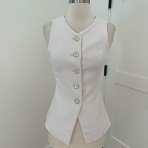 White Button Up Women's Vest
